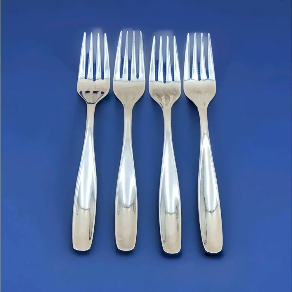 GS Gourmet Settings Set Of 4 Dinner Fork Concave GLOSSY Stainless